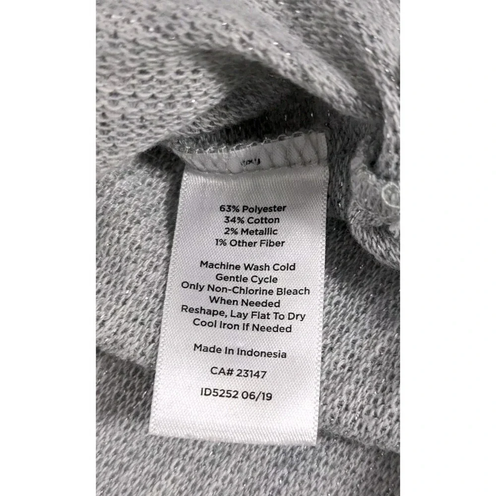 Talbots Women's Petite Gray Sparkle Soft Top Shirt  Knit Sweater L Petite‎ 386